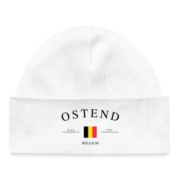 Ostend Belgium – Holiday Souvenir & Gift - Baby Organic Beanie - white - Front