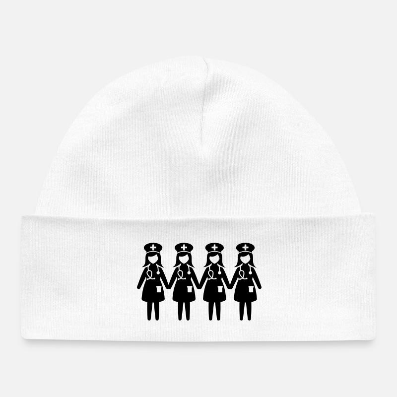 Équipe infirmière - Bonnet bébé bio - blanc