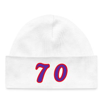 70. 70 ANS. 70e ANNIVERSAIRE. ANNIVERSAIRE 70 ANS. - Bonnet bébé bio - blanc - Devant