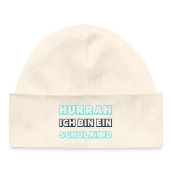 Hooray Schoolchild Neon Blue Boy - Baby Organic Beanie - white - Front