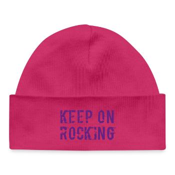 Keep on rocking - Baby Organic Beanie - white - Front
