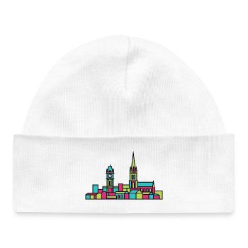 Leicester City Skyline Clock Tower Line Art - Baby Organic Beanie - white - Front