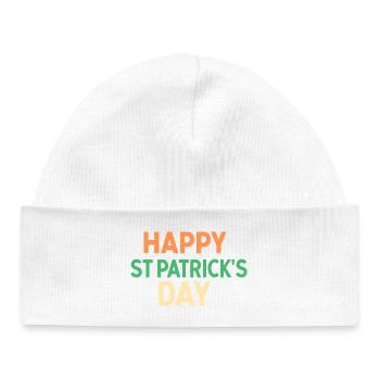 Frohen St. Patrick's Day - Baby Organic Mütze - Weiß - Vorne