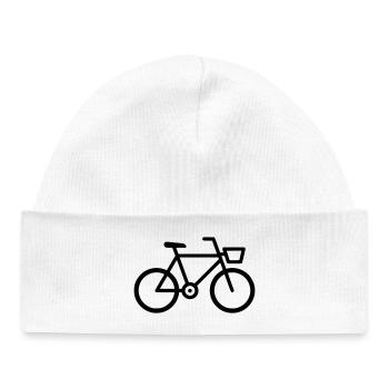Fahrrad Bike Icon Outline - Baby Organic Beanie - white - Front