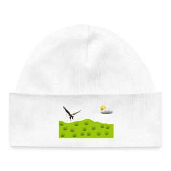Eagle over green landscape - Baby Organic Beanie - white - Front