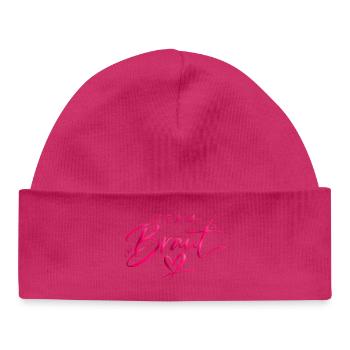 Team Braut Pink Herz Logo - Baby Organic Mütze - Weiß - Vorne