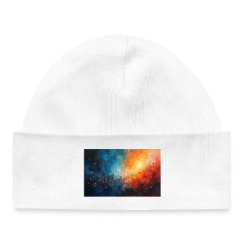 Aube Cosmic Abstract Splash - Bonnet bébé bio - blanc - Devant