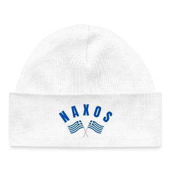 Naxos Griechische Flaggen - Baby Organic Mütze - Weiß - Vorne