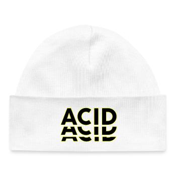 Acid Techno Amelie Harte Dunkle Beats - Baby Organic Mütze - Weiß - Vorne