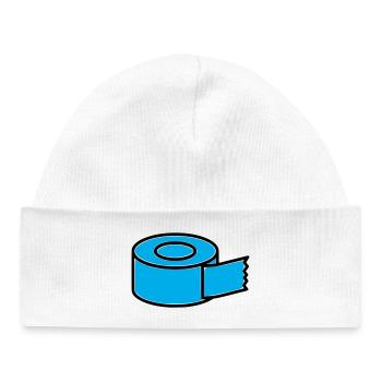 Klebeband Tape Rolle Comic - Baby Organic Mütze - Weiß - Vorne
