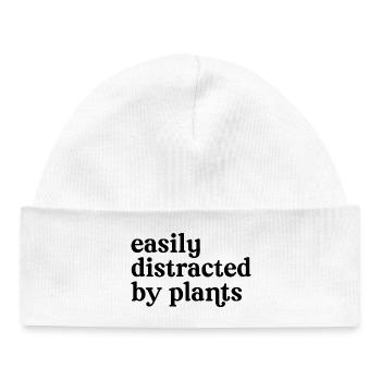 Easily Distracted By Plants. - Baby Organic Beanie - white - Front