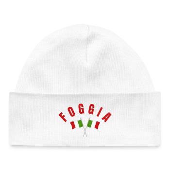 Foggia Crossed Flags Emblem - Baby Organic Beanie - white - Front
