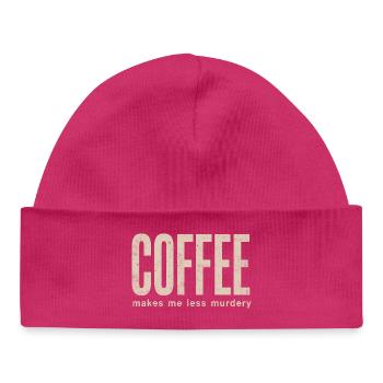Coffee makes me less murderous - Baby Organic Beanie - hot pink - Front