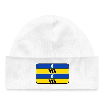 Logo du drapeau Ameland – Vêtements insulaires - Bonnet bébé bio - blanc - Devant