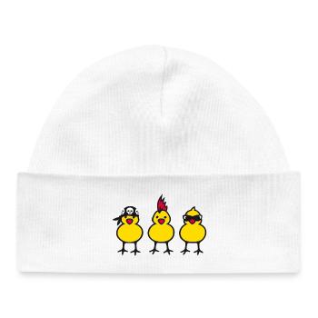 Three Chicks - Baby Organic Mütze - Weiß - Vorne