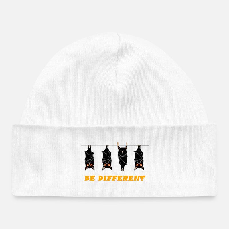 BE DIFFERENT - Baby Organic Beanie - white