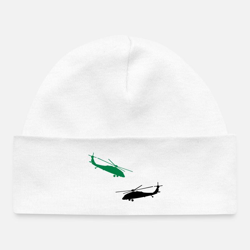 hélicoptère - Bonnet bébé bio - blanc