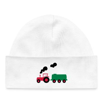 tracteur - Bonnet bébé bio - blanc - Devant