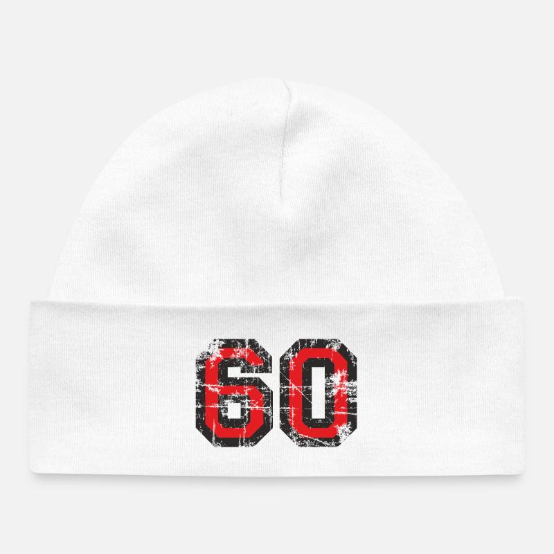 Nombre 60 Soixante 60e Design Anniversaire (FR) - Bonnet bébé bio - blanc