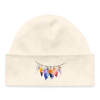 Colorful dreamcatcher design - Baby Organic Beanie - white - Front