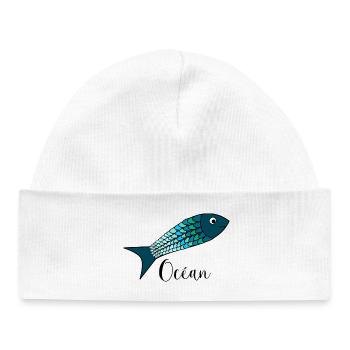OCEAAN. ZEE. ECOLOGIE. SARDINE. VIS. - Baby Bio muts - wit - Voor