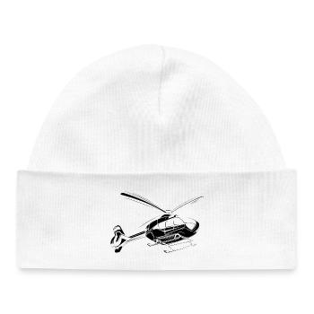 heli helicopter flying hubschrauber symbol icon - Baby Organic Mütze - Weiß - Vorne