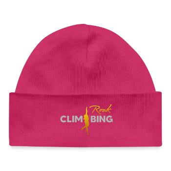 ROCK CLIMBING - Baby Organic Beanie - hot pink - Front