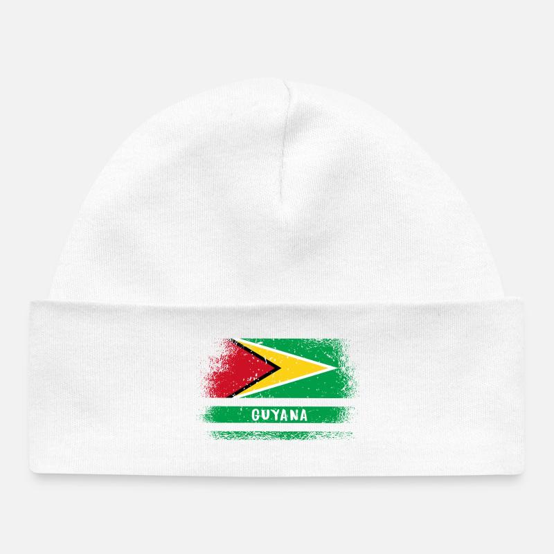 Drapeau vintage guyanais - Bonnet bébé bio - blanc