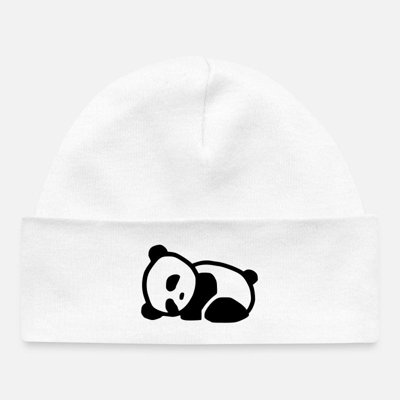 cuddly panda - Baby Organic Beanie - white
