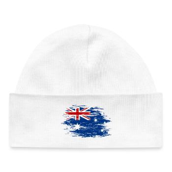 Drapeau de l’Australie utilisé - Bonnet bébé bio - blanc - Devant