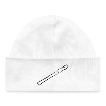 Dessin de flûte - Bonnet bébé bio - blanc - Devant
