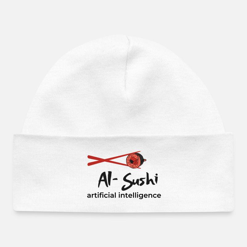Un design de sushi créatif avec du mordant - Bonnet bébé bio - blanc