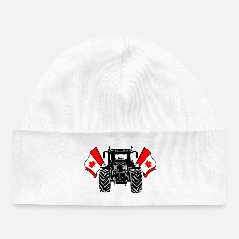 Tracteur Two Flags Canada - Bonnet bébé bio - blanc