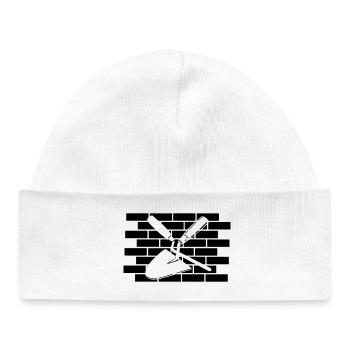 Joint nail and trowel cut out - Baby Organic Beanie - white - Front