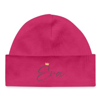 Prinzessin Eva Crown Hemd – Name mit Buchstabe E - Baby Organic Mütze - Weiß - Vorne