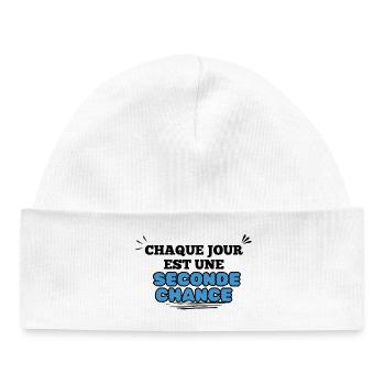 Surtitre Esperance Seconde Chance - Bonnet bébé bio - blanc - Devant