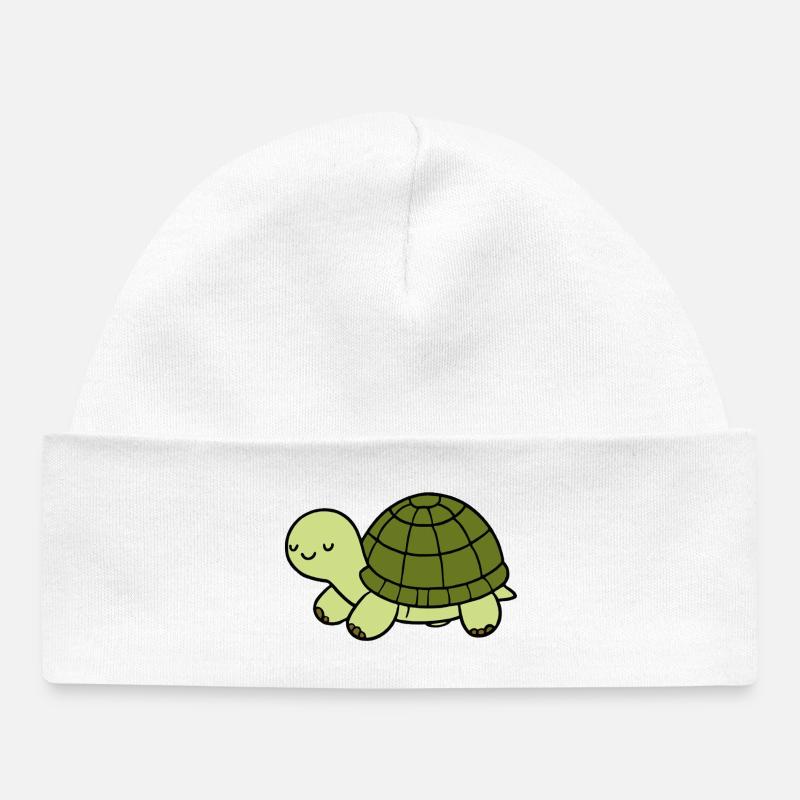 Tortue - Bonnet bébé bio - blanc
