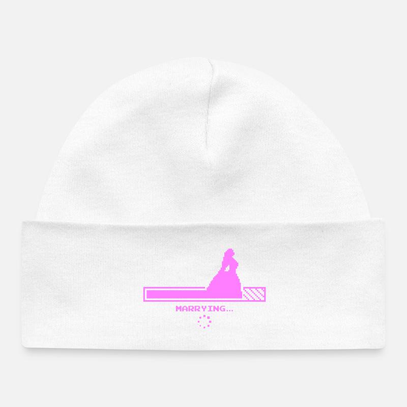 Conception du compte à rebours de mariage - Bonnet bébé bio - blanc