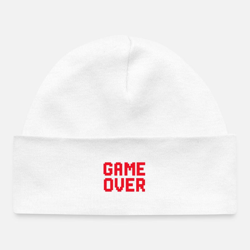 Graphique rétro pixel game over - Bonnet bébé bio - blanc