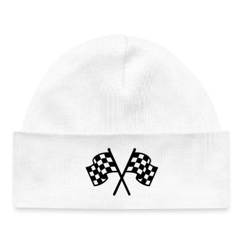 Icône du drapeau de course - Bonnet bébé bio - blanc - Devant