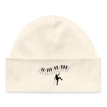 Ondes sonores Art Graphique sur T-shirt de musique - Bonnet bébé bio - blanc - Devant