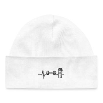 Fitness Motivations Power Design - Baby Organic Beanie - white - Front