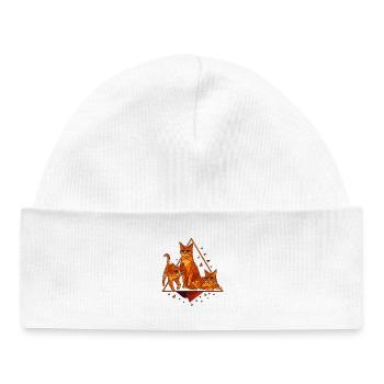 Geometric cats in diamond frame - Baby Organic Beanie - white - Front