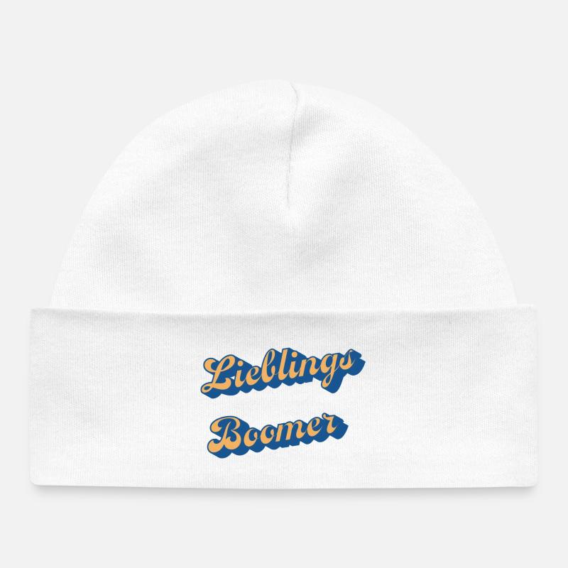 Liebings Boomer Script Logo - Bonnet bébé bio - blanc
