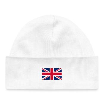 Drapeau stylisé croix diagonales UK - Bonnet bébé bio - blanc - Devant