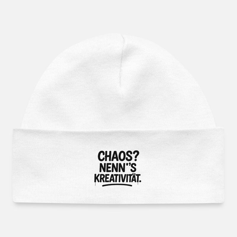 Chaos ou créativité - Bonnet bébé bio - blanc