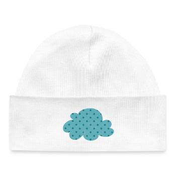 Nuage Points Points Météo Crèche Décoration Enfants - Bonnet bébé bio - blanc - Devant