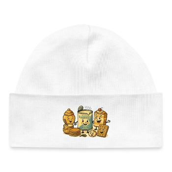 Sweet Condensed Milk Cartoon - Baby Organic Beanie - white - Front
