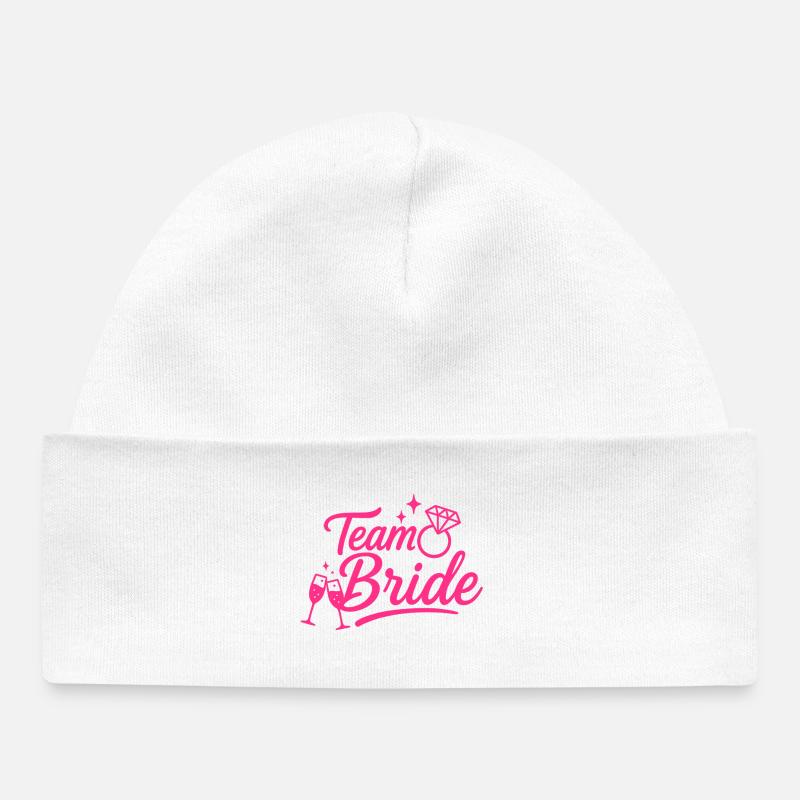 Équipe Mariée Diamant Rose - Bonnet bébé bio - blanc
