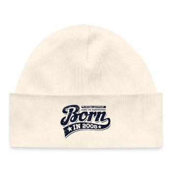 Born in 2008 - Birthday - Limited Edition - Baby Organic Beanie - white - Front